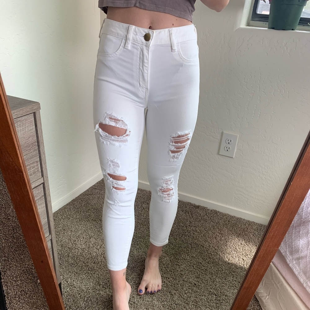 American Eagle White High Rise Jegging